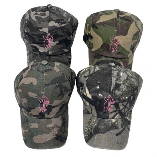 New American rose red bear embroidered camouflage baseball caps, trendy outdoor sun hats. New American rose red bear embroidered camouflage baseball caps, trendy outdoor sun hats.