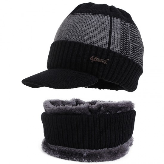 New copper label hat and scarf set, two-piece men's knitted hat, scarf with added fleece, autumn and winter warm wool hat. New copper label hat and scarf set, two-piece men's knitted hat, scarf with added fleece, autumn and winter warm wool hat.