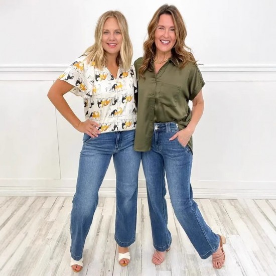 European and American Cross-Border New Amazon 20 Spring 2025 new blue washed straight-leg elegant jeans for women European and American Cross-Border New Amazon 20 Spring 2025 new blue washed straight-leg elegant jeans for women