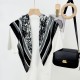 New spring and summer 90cm square scarf with Korean print, a luxurious jungle print silk scarf, a high-quality, versatile shawl for all seasons