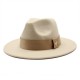 20 21 Autumn and Winter Wide-Brimmed Hats, Fashionable Wool Flat-Brimmed Men's and Women's Wool Panama Jazz Fedora 20 21 Autumn and Winter Wide-Brimmed Hats, Fashionable Wool Flat-Brimmed Men's and Women's Wool Panama Jazz Fedora