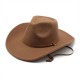 European and American autumn and winter new fashion casual windproof rope-curled wide-brimmed woolen cowboy hats, trendy outdoor warm hats. European and American autumn and winter new fashion casual windproof rope-curled wide-brimmed woolen cowboy hats, trendy outdoor warm hats.