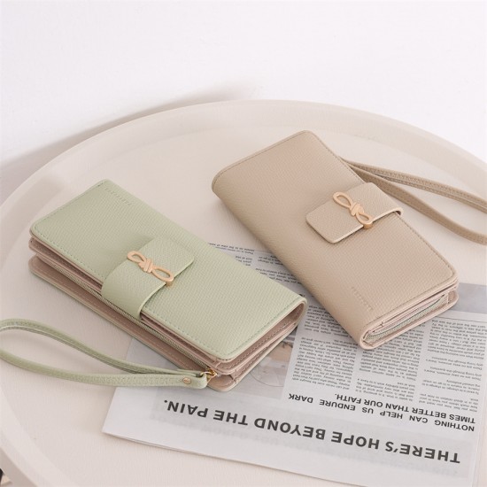 Lianbu new women's long wallet, Japanese and Korean style, fresh and simple, solid color, multi-card slots, student wallet. Lianbu new women's long wallet, Japanese and Korean style, fresh and simple, solid color, multi-card slots, student wallet.