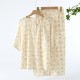 Women's pajamas, pure cotton double-layer gauze, round-neck, long-sleeved, spring and summer thin cotton floral crepe loungewear set Women's pajamas, pure cotton double-layer gauze, round-neck, long-sleeved, spring and summer thin cotton floral crepe loungewear set