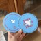 Manmang Grocery creative cartoon puppy happy birthday absorbent ceramic coasters, round insulated coasters for coffee gifts