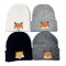 New European and American autumn and winter children's woolen hats, cartoon girls' knitted pullovers. Baby's rolled-brimmed earmuffs and warm hat