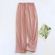 New women's padded pajamas, pure cotton gauze long sleeves, spring, summer, and autumn bra-free crepe loungewear set.