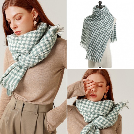 Houndstooth scarf for women, winter 2025 new plaid imitation cashmere scarf wholesale manufacturer, thickened shawl neckerchief for women Houndstooth scarf for women, winter 2025 new plaid imitation cashmere scarf wholesale manufacturer, thickened shawl neckerchief for women