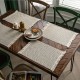 Cross-border hot-selling placemats, farmhouse retro jute tassel table mats, round bowl mats, rectangular insulation mats, napkins.