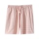 Women's washed cotton shorts, thin summer plaid pajamas, loose, plus-size, soft loungewear. Women's washed cotton shorts, thin summer plaid pajamas, loose, plus-size, soft loungewear.