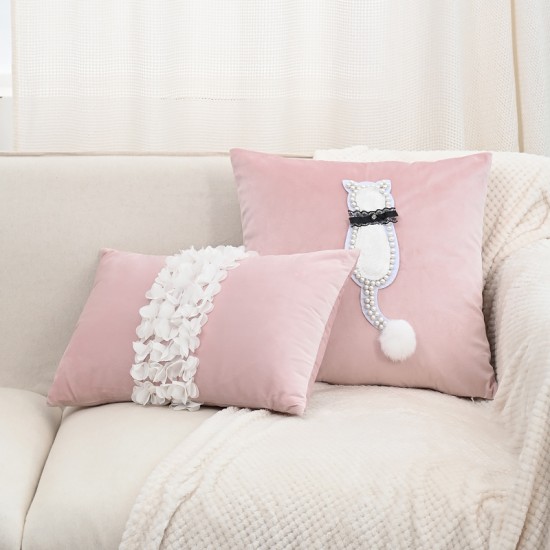 Cross-border Nordic hot-selling Halloween mesh cushion covers with bat and ghost designs for living room sofas and holiday decorations.