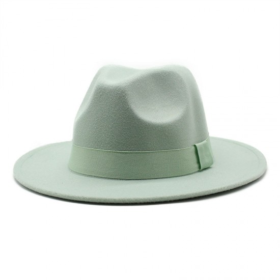 New autumn and winter wide-brim hats for men and women, Korean-style fashionable woolen jazz hat, British-style topper CMN047 New autumn and winter wide-brim hats for men and women, Korean-style fashionable woolen jazz hat, British-style topper CMN047