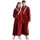 Cross-border hot-selling long, thickened baby fleece couple's robe, winter plus-size flannel bathrobe for men, autumn