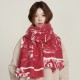 Autumn and winter new floral print imitation cashmere scarves for women, Japanese and Korean-style, artistic and fresh, thickened and warm shawls for students commuting.