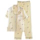 Women's summer pajamas, plus-size, pure cotton, double-layered gauze short-sleeved trousers, refreshing, soft, loose loungewear two-piece set Women's summer pajamas, plus-size, pure cotton, double-layered gauze short-sleeved trousers, refreshing, soft, loose loungewear two-piece set