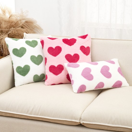 Cross-border Amazon Instagram Faux Rabbit Fur Solid Color Striped Plush Pillowcase, Single-Sided Cushion, Lumbar Pillow Cross-border Amazon Instagram Faux Rabbit Fur Solid Color Striped Plush Pillowcase, Single-Sided Cushion, Lumbar Pillow