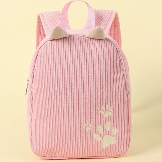 Cross-border hot-selling kindergarten school backpack, children's multi-color corduroy, new solid color, cute baby bag