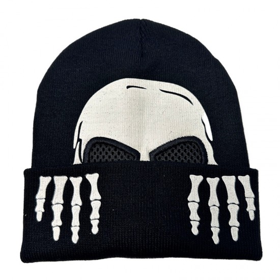 Cross-border new autumn and winter skull luminous knitted hat, Skull Skeleton Hat, Halloween pullover