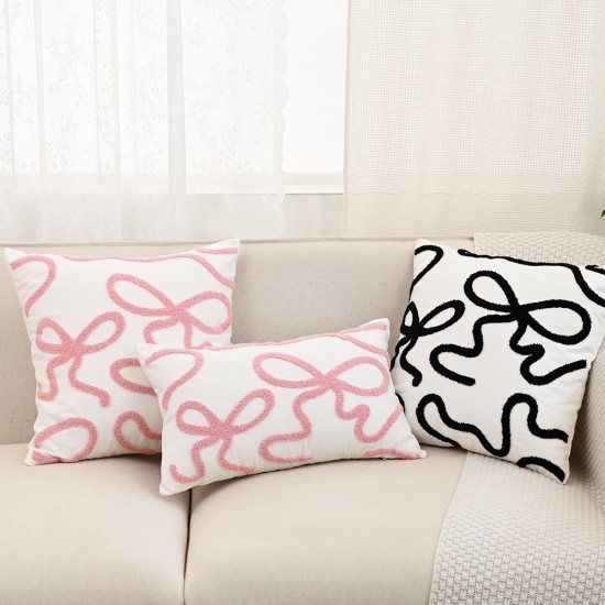 Cross-border Nordic INs cotton and linen flat embroidered Christmas tree, elk, and flower wreath pillowcases for sofa home decor Cross-border Nordic INs cotton and linen flat embroidered Christmas tree, elk, and flower wreath pillowcases for sofa home decor