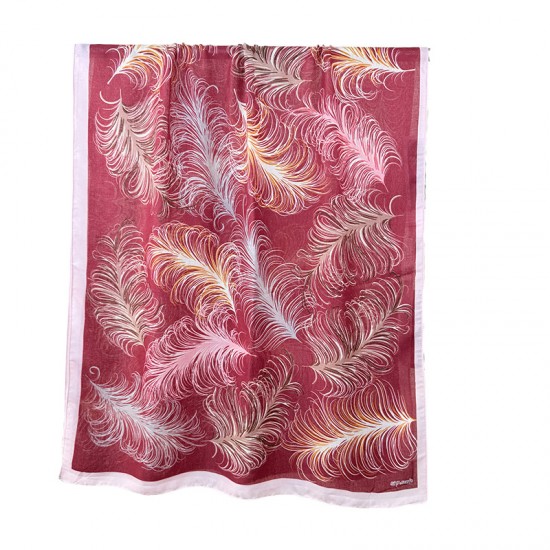 Cross-border Individually Designed Feather Print Cotton and Linen Long Scarf, Retro, Artistic, Elegant, High-value Scarf for Women Cross-border Individually Designed Feather Print Cotton and Linen Long Scarf, Retro, Artistic, Elegant, High-value Scarf for Women