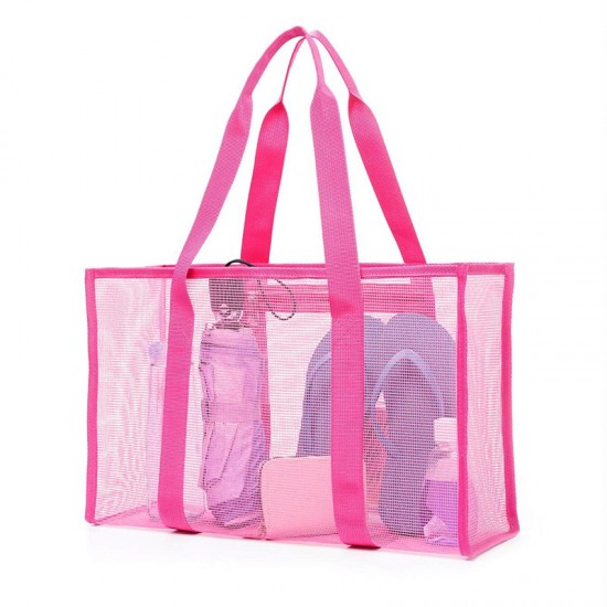 Amazon mesh single-shoulder tote bag, men's and women's beach bag, toiletry and swimwear storage bag Amazon mesh single-shoulder tote bag, men's and women's beach bag, toiletry and swimwear storage bag