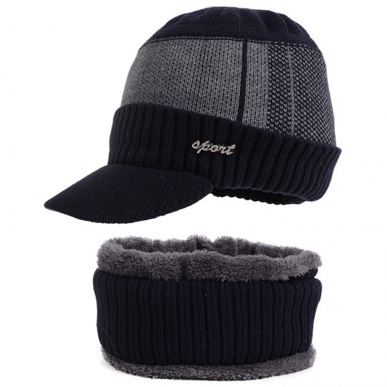 New copper label hat and scarf set, two-piece men's knitted hat, scarf with added fleece, autumn and winter warm wool hat. New copper label hat and scarf set, two-piece men's knitted hat, scarf with added fleece, autumn and winter warm wool hat.