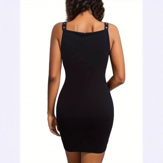 New Spring 2025 European and American Cross-Border Sexy Slipper V-Neck, Fashionable Studded Hottie Party Dress, Slipper Dress for Women