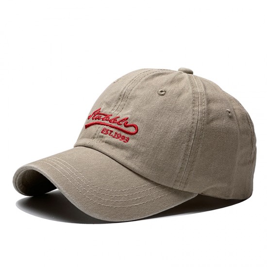 Cross-border washed embroidered lettered baseball hats, versatile casual and fashionable men's and women's baseball caps, washed and distressed sun hats Cross-border washed embroidered lettered baseball hats, versatile casual and fashionable men's and women's baseball caps, washed and distressed sun hats