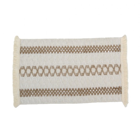 Cross-border hot-selling placemats, farmhouse retro jute tassel table mats, round bowl mats, rectangular insulation mats, napkins.