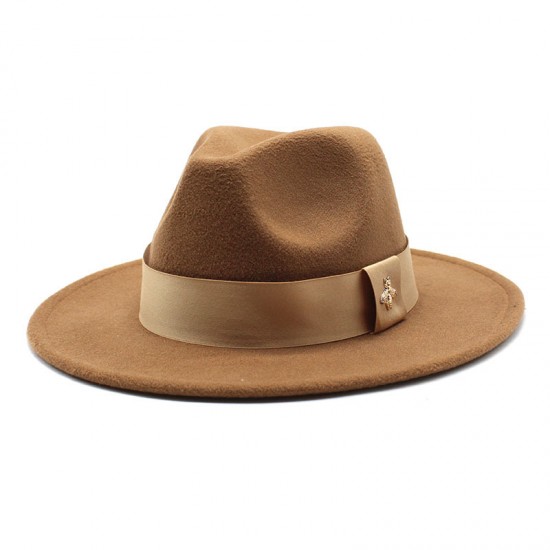 20 21 Autumn and Winter Wide-Brimmed Hats, Fashionable Wool Flat-Brimmed Men's and Women's Wool Panama Jazz Fedora 20 21 Autumn and Winter Wide-Brimmed Hats, Fashionable Wool Flat-Brimmed Men's and Women's Wool Panama Jazz Fedora