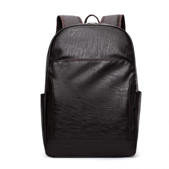 New cross-border men's PU leather backpack, simple and lightweight business travel bag, business casual, large capacity laptop bag New cross-border men's PU leather backpack, simple and lightweight business travel bag, business casual, large capacity laptop bag