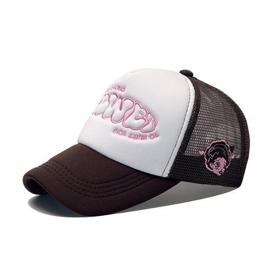 New foreign trade caps featuring English lettered embroidered baseball caps, fashionable and versatile, breathable couples' mesh hats, and trucker hats. New foreign trade caps featuring English lettered embroidered baseball caps, fashionable and versatile, breathable couples' mesh hats, and trucker hats.