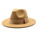 20 21 Autumn and Winter Wide-Brimmed Hats, Fashionable Wool Flat-Brimmed Men's and Women's Wool Panama Jazz Fedora 20 21 Autumn and Winter Wide-Brimmed Hats, Fashionable Wool Flat-Brimmed Men's and Women's Wool Panama Jazz Fedora