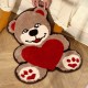 Cute heart bear bedroom bedside rug, shaped children's room mat, children's reading area mat, bedroom bedside rug. Cute heart bear bedroom bedside rug, shaped children's room mat, children's reading area mat, bedroom bedside rug.