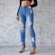 Amazon European and American Cross-border Ripped Jeans for Women, 2025 Spring/Summer New Slimming, Hip-lifting Skinny Pants, High-waisted, In Stock Amazon European and American Cross-border Ripped Jeans for Women, 2025 Spring/Summer New Slimming, Hip-lifting Skinny Pants, High-waisted, In Stock