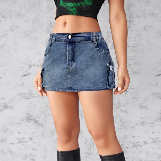 European and American cross-border 2025 new denim skirt for women, summer retro, stretch, slim-fit, workwear, pocket shorts. European and American cross-border 2025 new denim skirt for women, summer retro, stretch, slim-fit, workwear, pocket shorts.