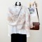 Cross-border cotton and linen long scarves, Korean style, trendy outerwear, spring and autumn women's personalized feather print scarves.