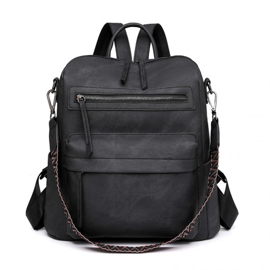Cross-border backpacks Women's PU soft leather backpack, versatile large-capacity dual-use shoulder bag.