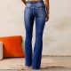 Amazon cross-border European and American retro stretch jeans for women, 2025 spring new washed streetwear flared trousers. Amazon cross-border European and American retro stretch jeans for women, 2025 spring new washed streetwear flared trousers.
