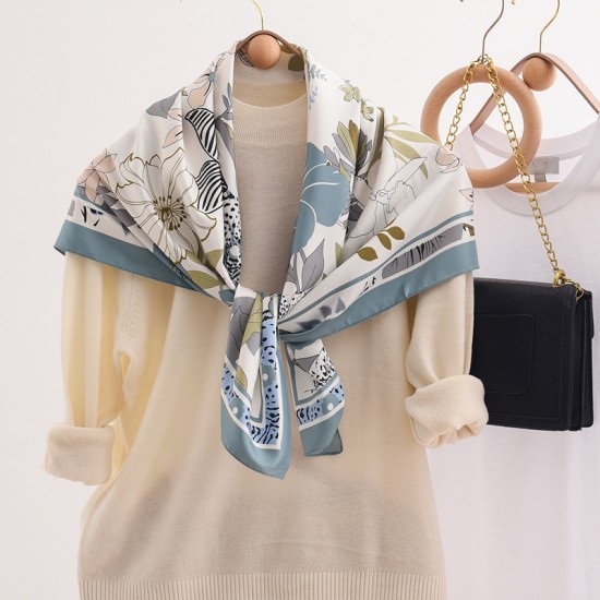 2025 spring and summer new silk scarves, wholesale, plant-patterned, 90s silk square scarves, French vintage scarves. Large Square Scarf for Women 2025 spring and summer new silk scarves, wholesale, plant-patterned, 90s silk square scarves, French vintage scarves. Large Square Scarf for Women