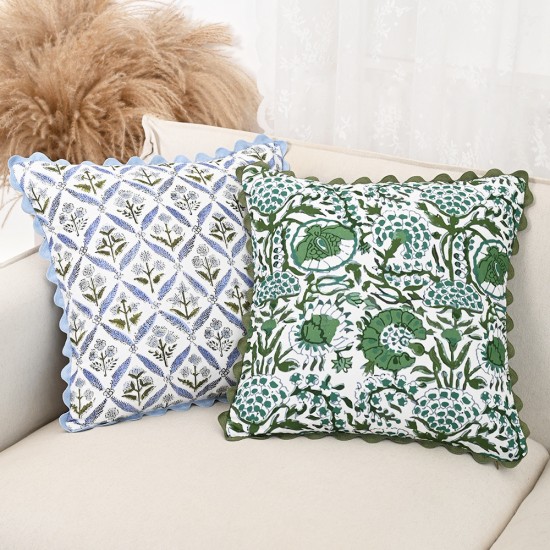 Cross-border Nordic ins printed ruffle skirt pillowcase Retro pastoral pillow covers for living room sofas Cross-border Nordic ins printed ruffle skirt pillowcase Retro pastoral pillow covers for living room sofas