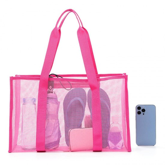 Amazon mesh single-shoulder tote bag, men's and women's beach bag, toiletry and swimwear storage bag Amazon mesh single-shoulder tote bag, men's and women's beach bag, toiletry and swimwear storage bag