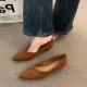 French-style niche brown shoes for women, 2025 spring and autumn wedge heels, elegant pointed toe commuter shoes for evening wear French-style niche brown shoes for women, 2025 spring and autumn wedge heels, elegant pointed toe commuter shoes for evening wear