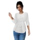 European and American mid-sleeved open shirt for women, 2025 spring and autumn new style, elegant casual round-neck drawstring waisted top European and American mid-sleeved open shirt for women, 2025 spring and autumn new style, elegant casual round-neck drawstring waisted top