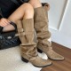 Long boots: New autumn 2025 styles, pointed toe, block heels, slimming, stacked boots, two-way, belt buckle, retro high-tops Long boots: New autumn 2025 styles, pointed toe, block heels, slimming, stacked boots, two-way, belt buckle, retro high-tops