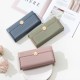 Lovebu New Cross-Border Long Women's Wallet with Solid Color Bow Clasp and Trifold Embroidered Clutch Lovebu New Cross-Border Long Women's Wallet with Solid Color Bow Clasp and Trifold Embroidered Clutch