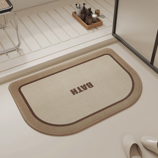 Linen woven bathroom floormat, quick-drying absorbent bathroom mat, wet/dry separation bathroom floormat. Linen woven bathroom floormat, quick-drying absorbent bathroom mat, wet/dry separation bathroom floormat.