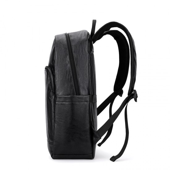 New cross-border men's PU leather backpack, simple and lightweight business travel bag, business casual, large capacity laptop bag New cross-border men's PU leather backpack, simple and lightweight business travel bag, business casual, large capacity laptop bag