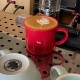 Mangmang's homemade spring cartoon outing puppy mug, ceramic water cup, cute green coffee cup gift with a swoosh. Mangmang's homemade spring cartoon outing puppy mug, ceramic water cup, cute green coffee cup gift with a swoosh.