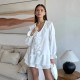 2025 summer new style lace-up shirt and shorts two-piece suit for women, French-style loose-fitting flared sleeve casual top and shorts set 2025 summer new style lace-up shirt and shorts two-piece suit for women, French-style loose-fitting flared sleeve casual top and shorts set